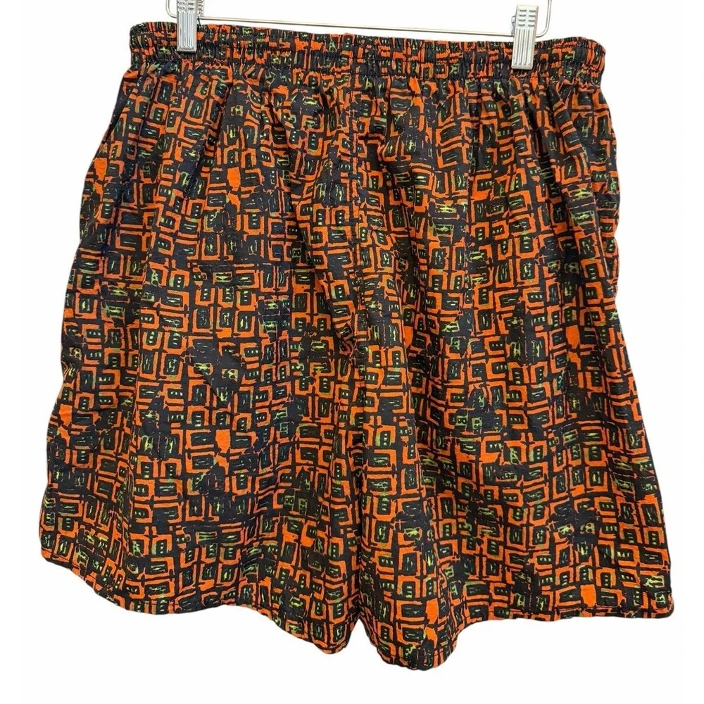 NIKE Vintage 90s Abstract Swim Trunks Liner Bathing Suit Mens XXL Crazy Print